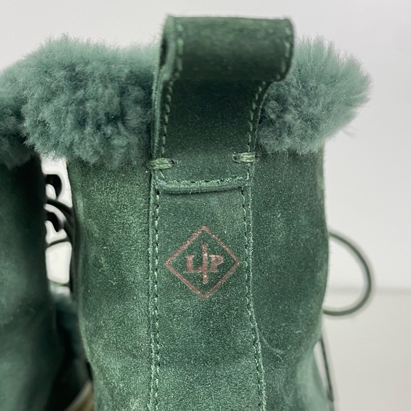 AUTH LORO PIANA GREEN SUEDE & FUR LACE UP BOOTS WOMENS 37 - Picture 4 of 8